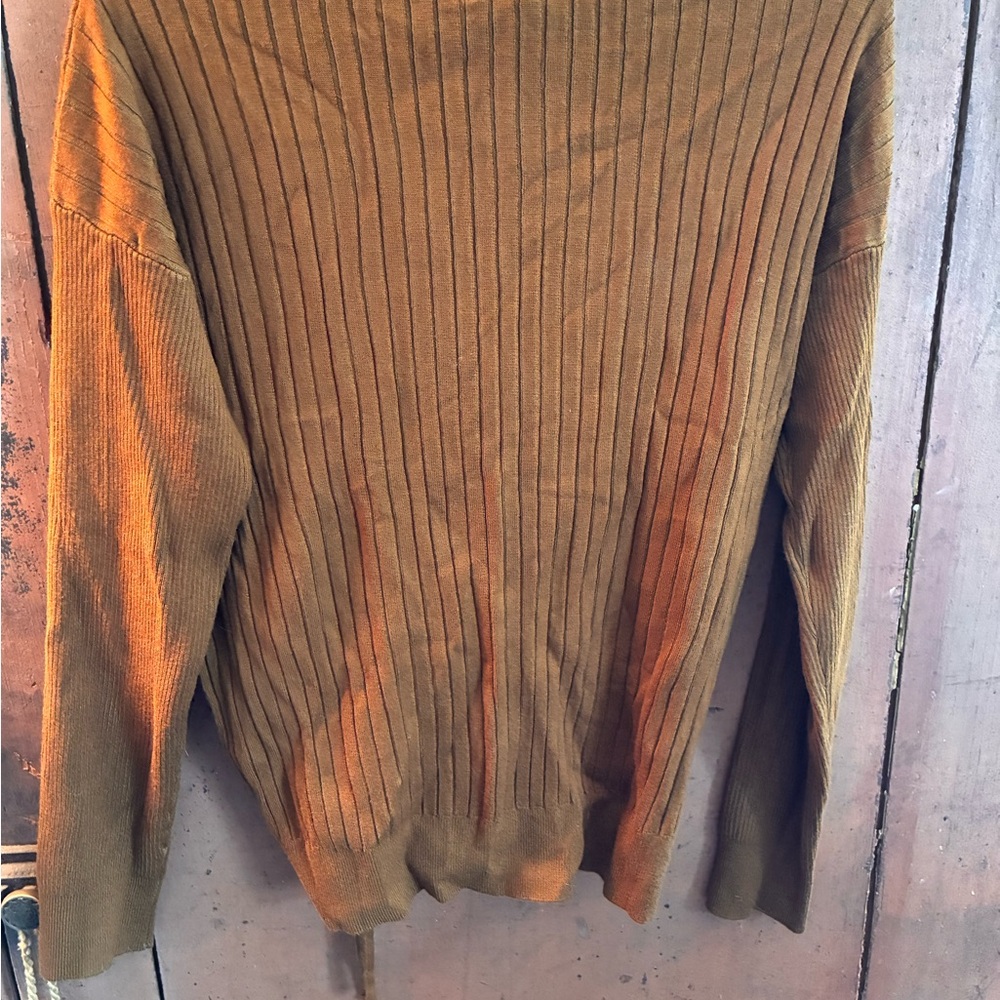 Hem & Thread Tan Ribbed Knit Sweater - Picture 2 of 5